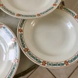 lot of 8 hollow plates Terre de Fer St Amand model "Molière" XXth
