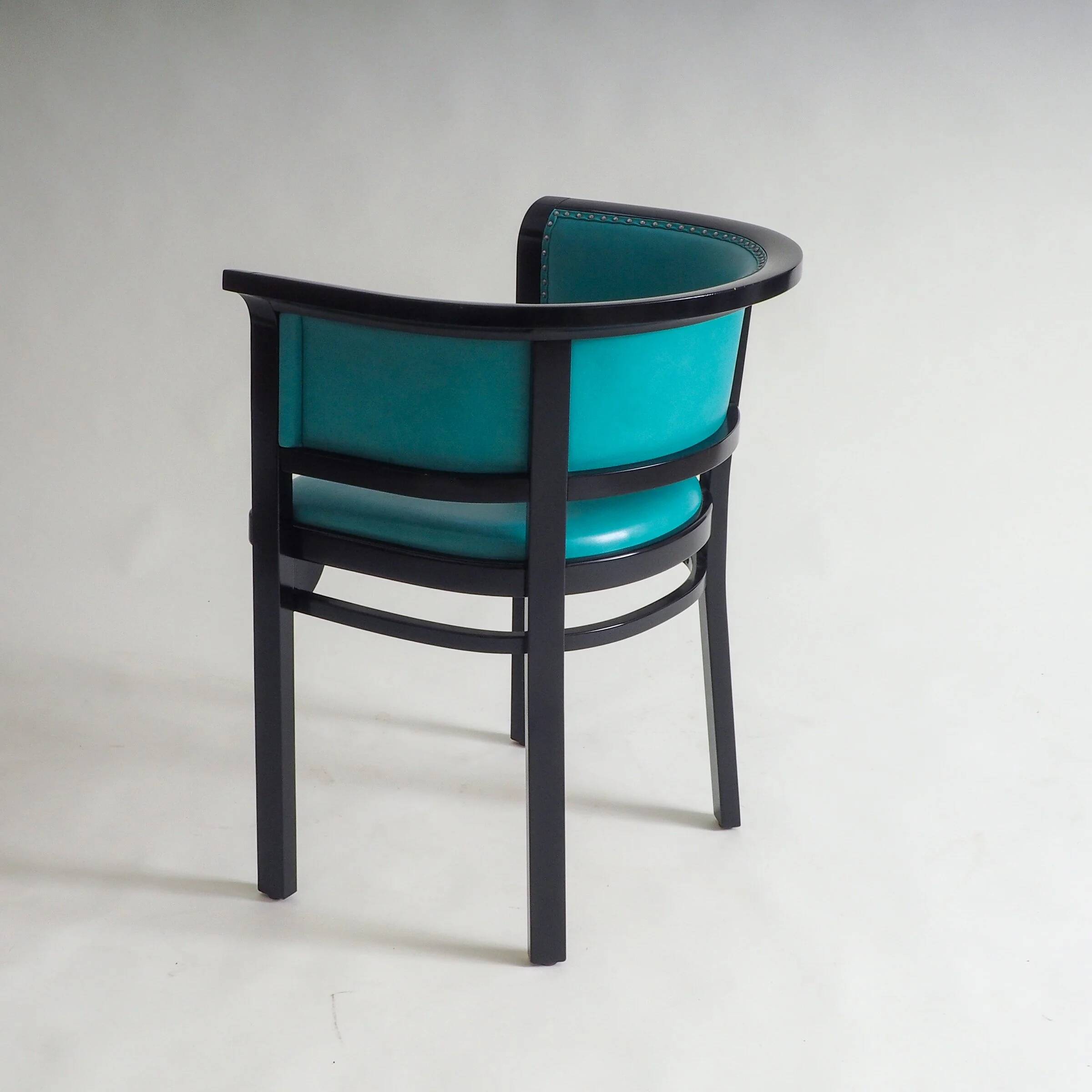 Black armchair with turquoise leather by Marcel Kammerer for Thonet