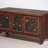 Ancienne malle de chevet à motifs floraux (c.1920) #44