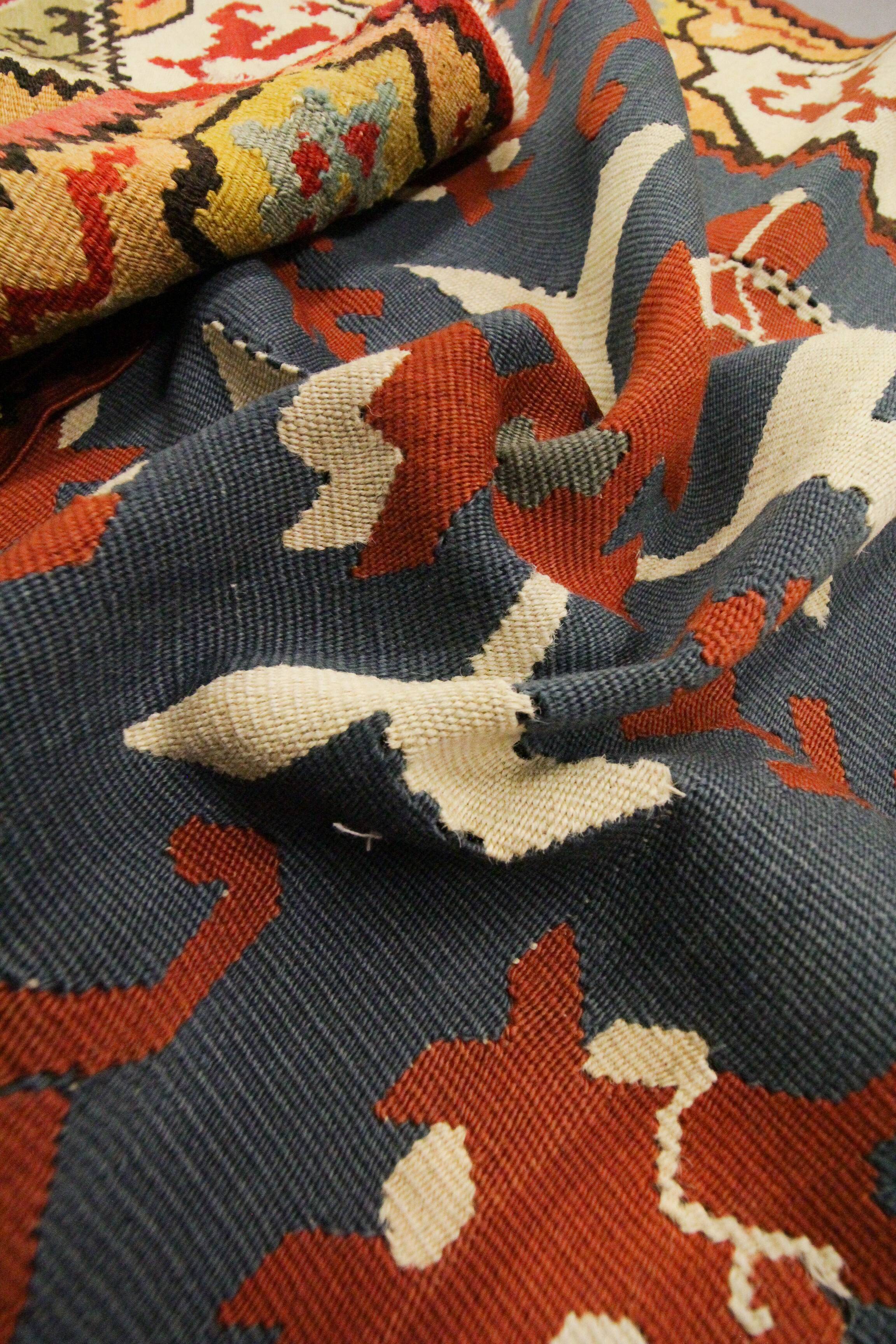 Balkan Kilim Runner Rug, Handmade Flatweave Carpet for Entryway 210 × 95 cm