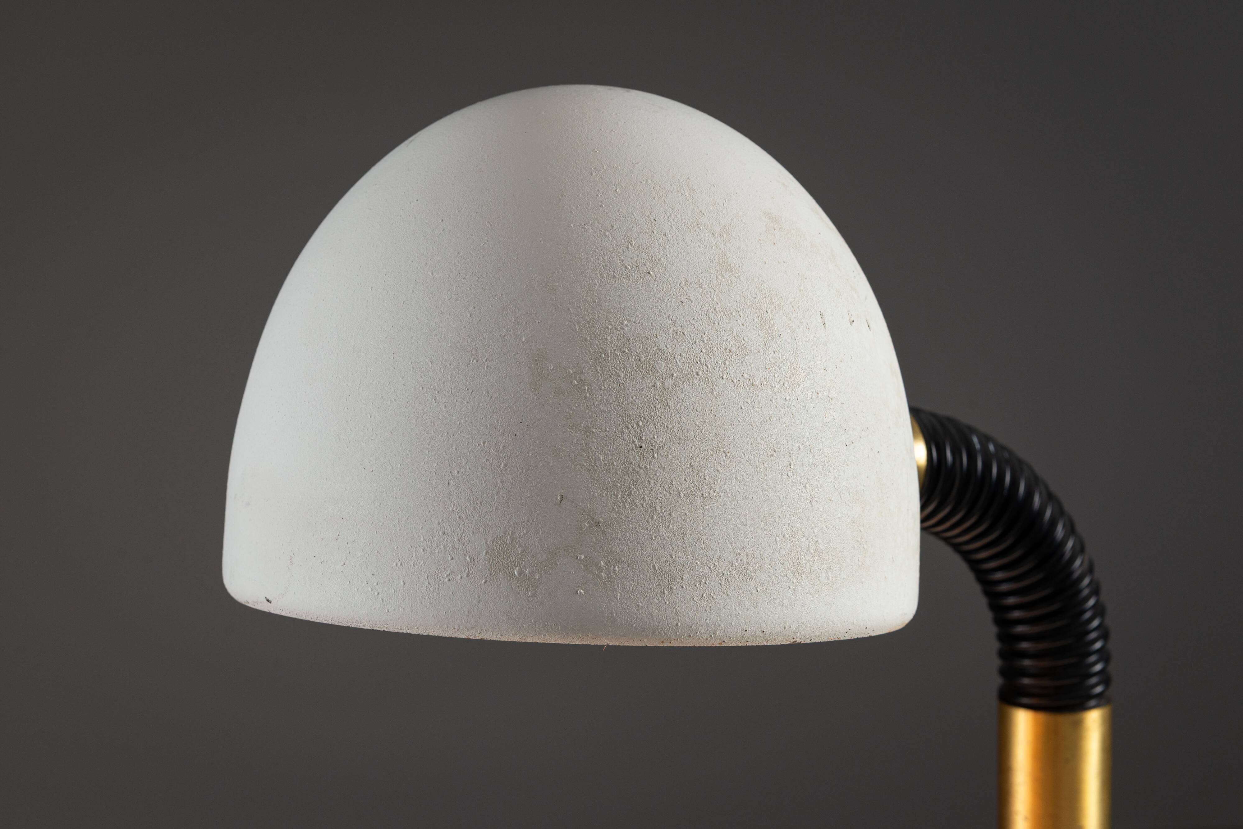 Egon Hillebrand desk lamp in white metal with brass accents