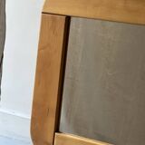 Large oak mirror in the style of a revival house, 1970s design.