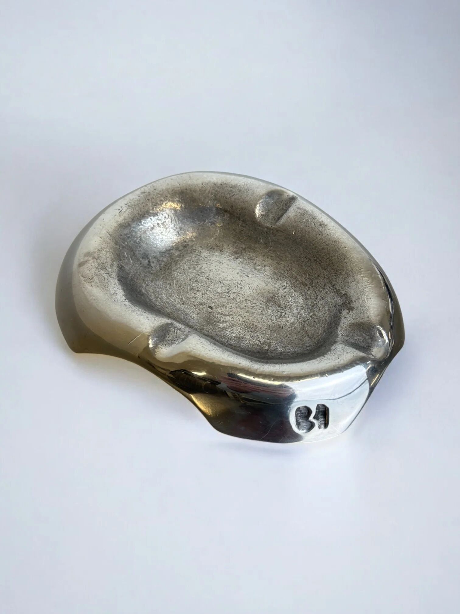 Brutalist ashtray by Art3, solid aluminium, Spain, 1970s