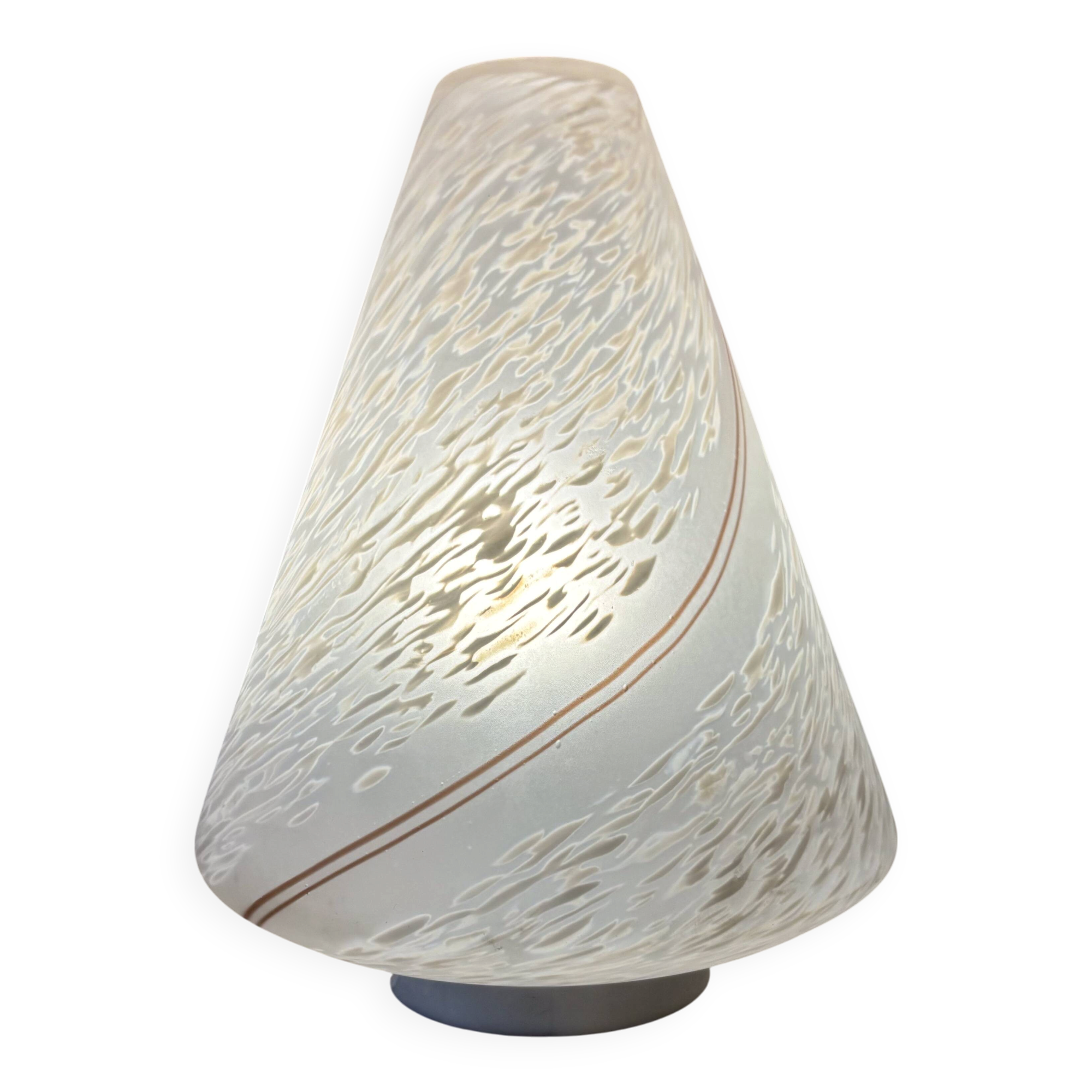 Vintage Murano Swirl Cone Lamp - Original Label - 1970s