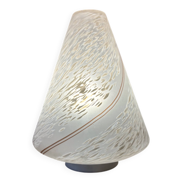 Lampe conique vintage Murano Swirl - Étiquette d’origine - Années 70