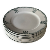 Assiettes plates en faïence ancienne St Amand