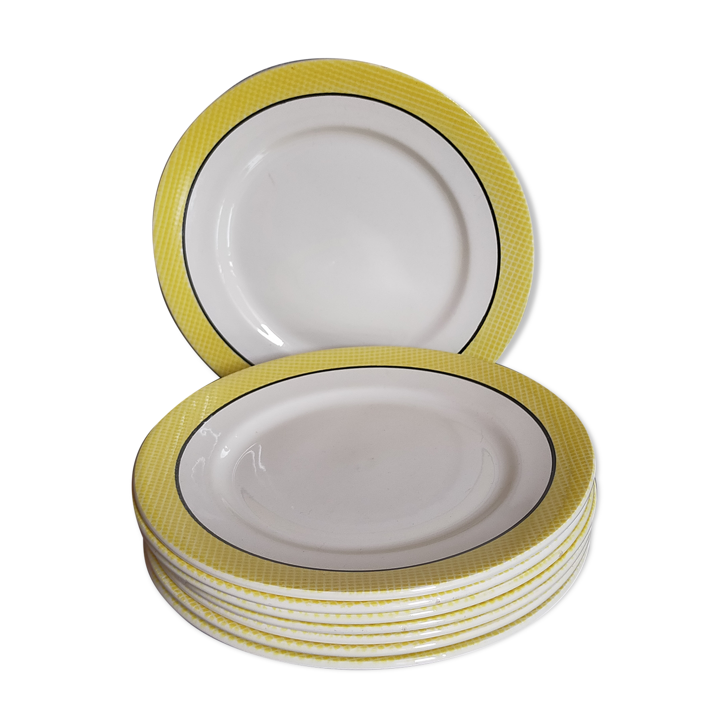 Eight dessert plates from Salins service "Menton" 50s