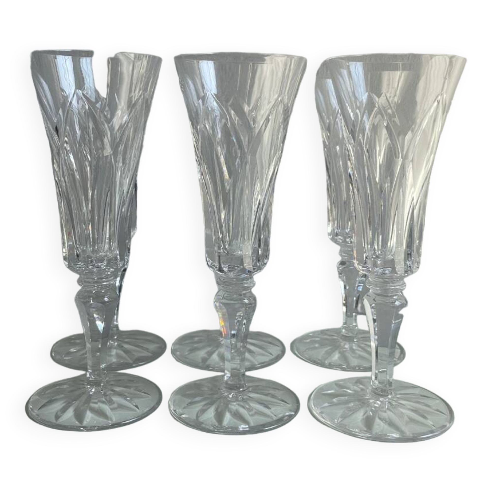 Lot de 6 flûtes cristal St Louis