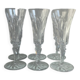 Set of 6 St Louis crystal flutes
