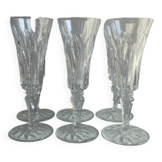 Set of 6 St Louis crystal flutes