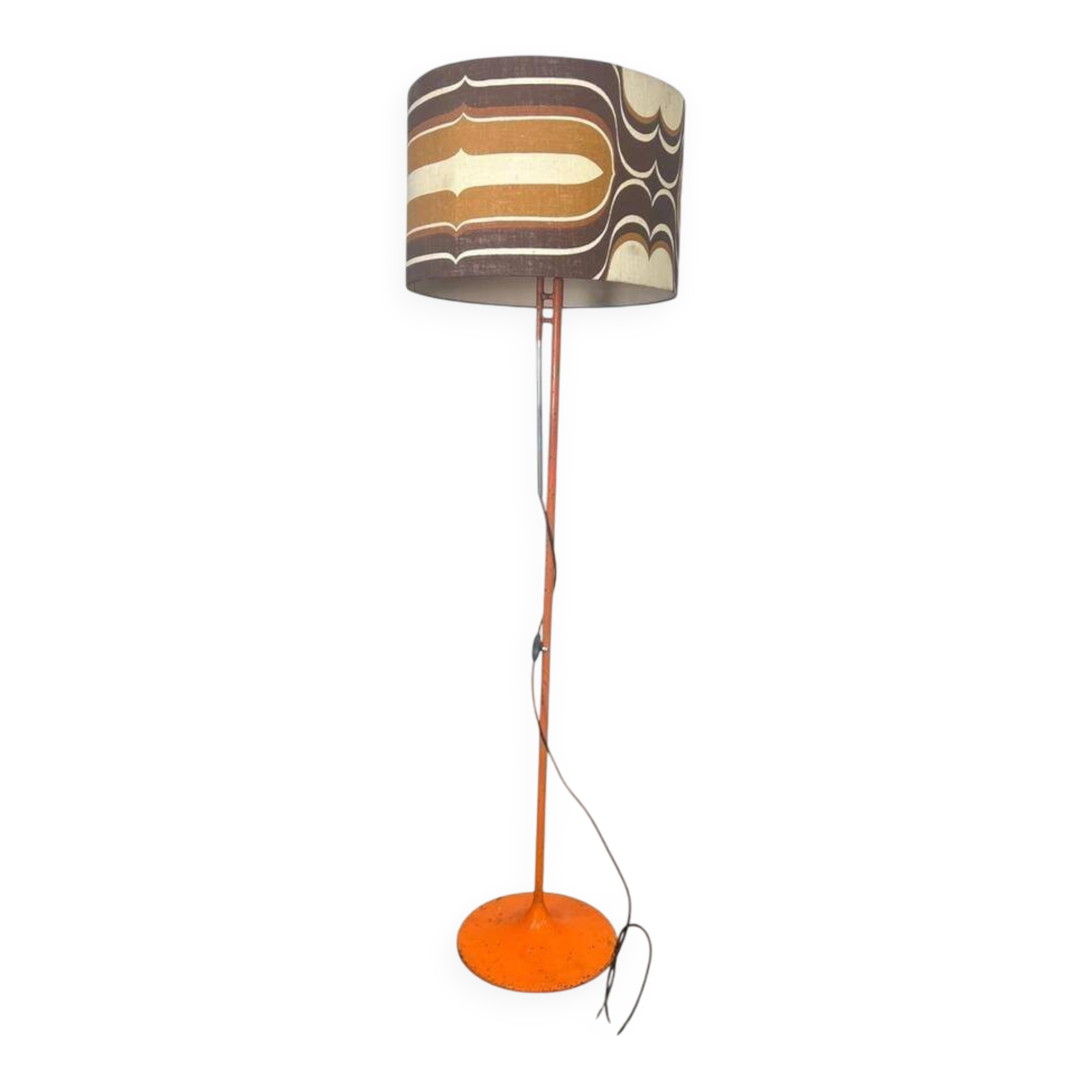 Vintage 70s floor lamp with orange trumpet base