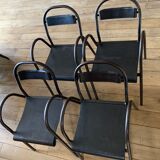 Set of 4 industrial chairs with armrests