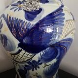 White and blue potiche bequet quaregnon