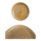 Gien earthenware fish service, 6 plates