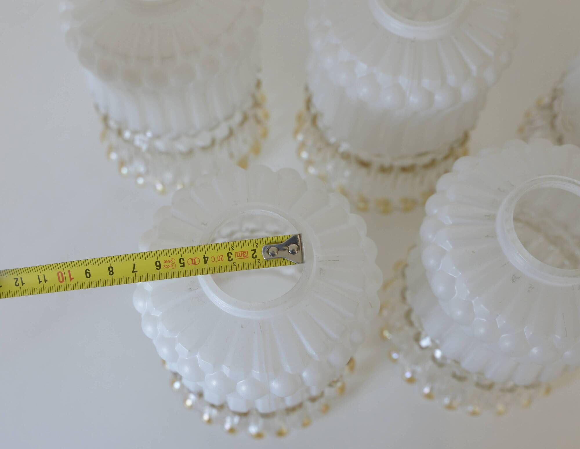 Set of 6 Vintage Replacement Glass Shades / DIY Hanging Lamp / Bedside Ligh