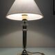 Brass lamp and lampshade fabric ecru / vintage 70s