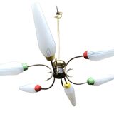 Vintage 6-arm pendant light from the 1960s