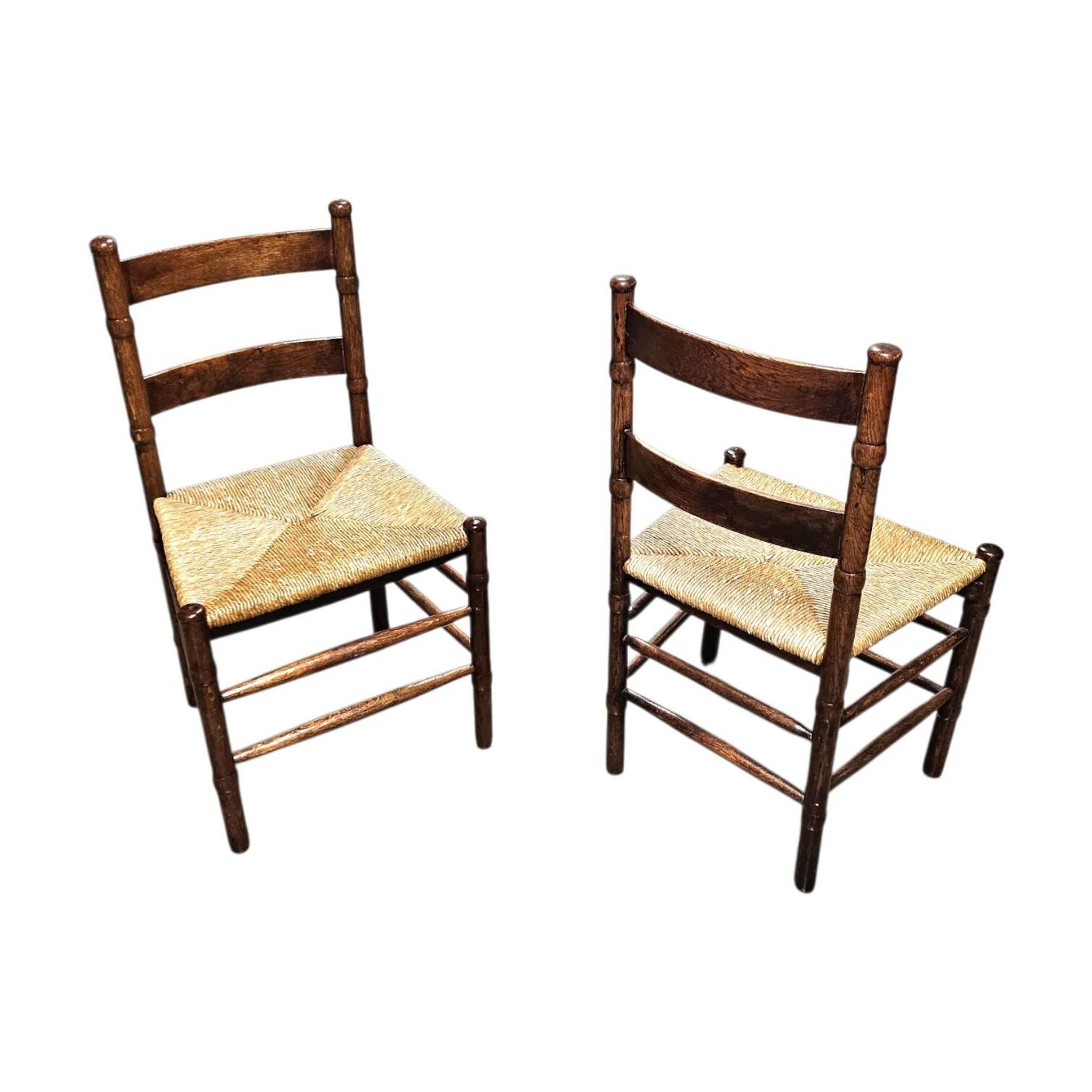2 chaises en osier Art Déco / École d'Amsterdam / Jac Levee / milieu du siècle