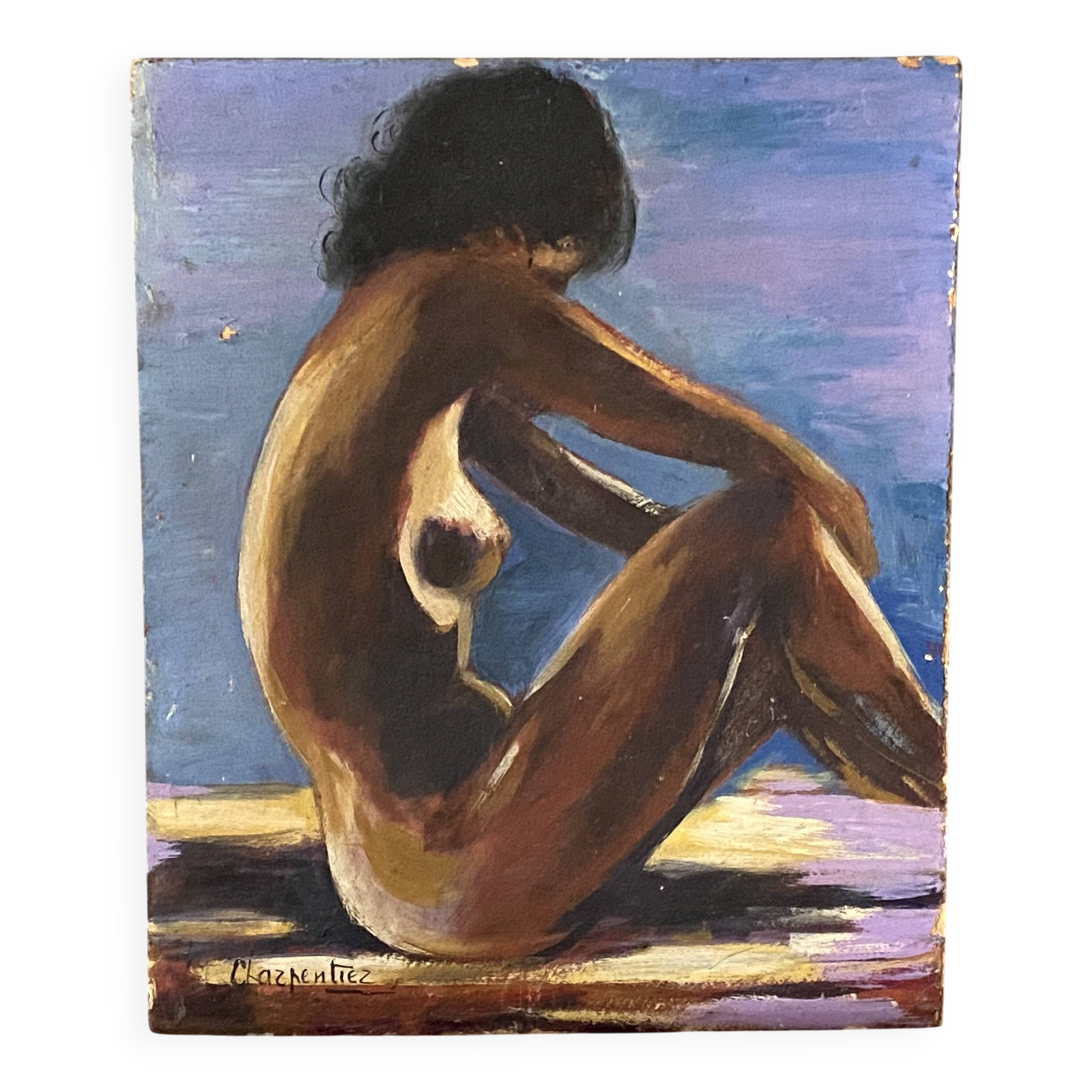 Painting. 1970. Woman sitting.