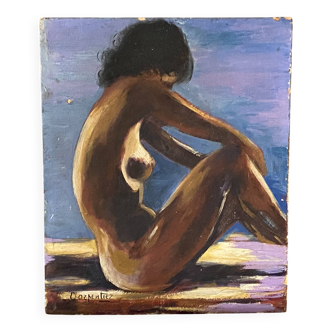Painting. 1970. Woman sitting.