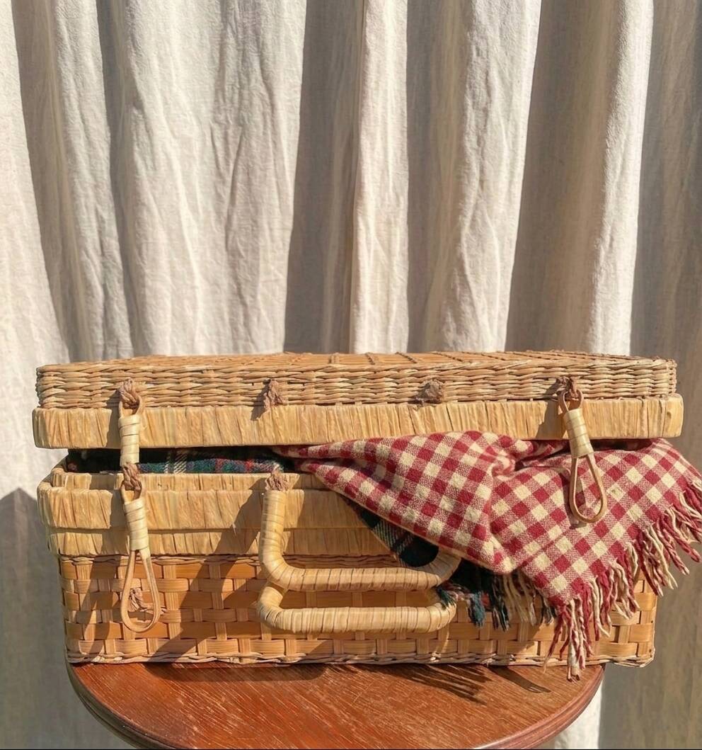Vintage wicker/rattan suitcase
