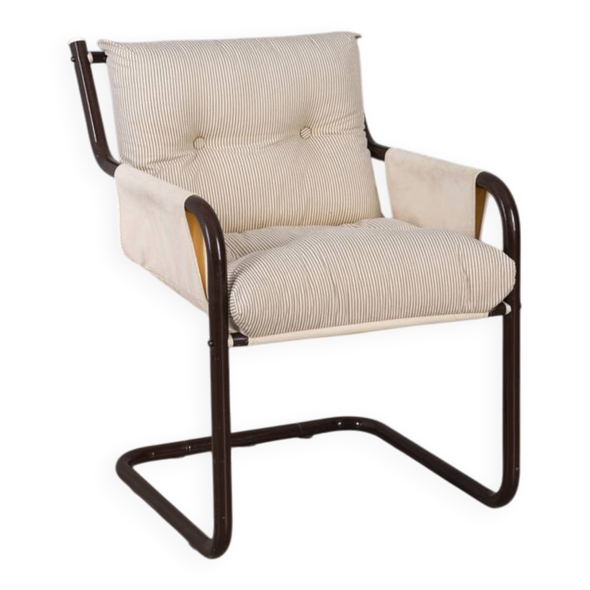 Vintage 70's metal and fabric armchair, scandinavian design