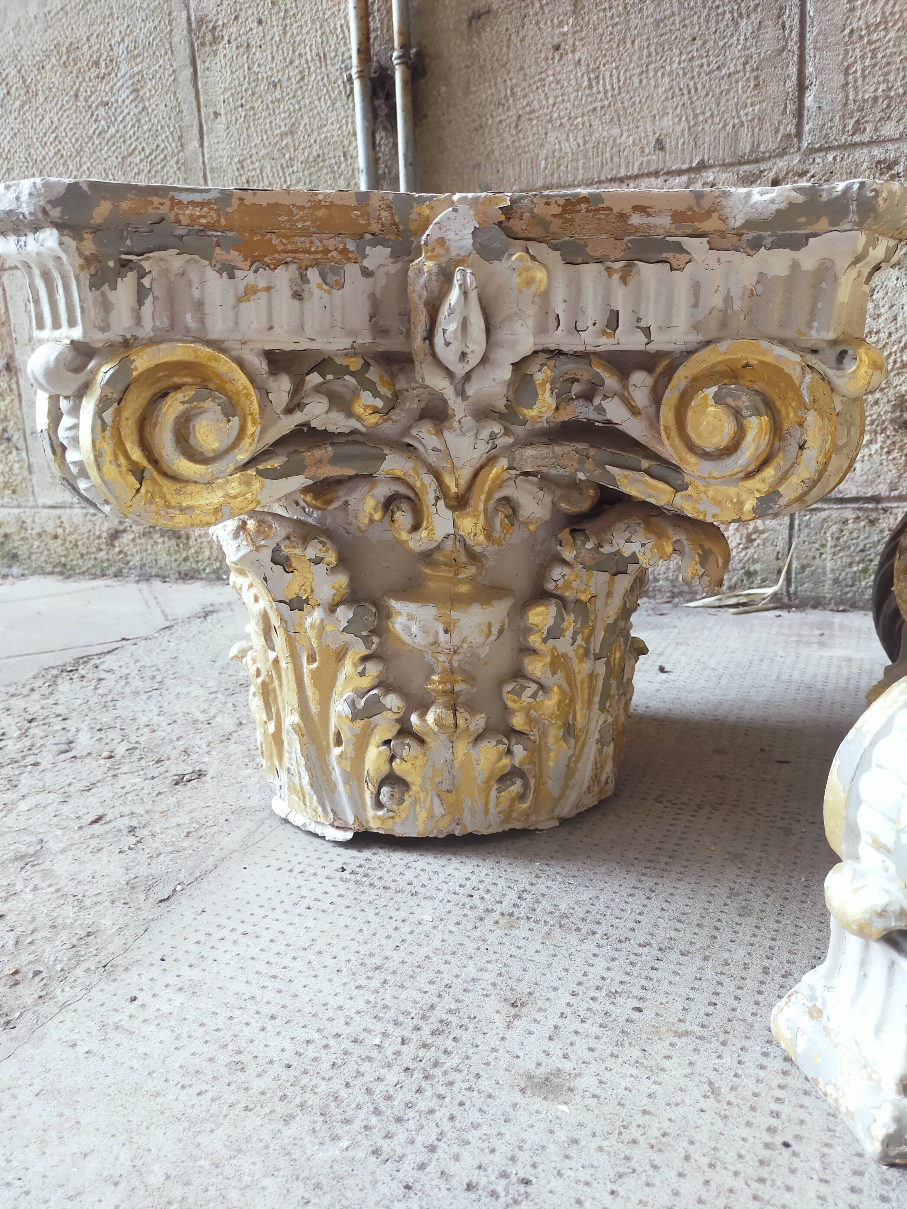 4 plaster capitals