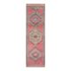 Vintage Turkish Hand-Knotted Wool Cotton Pink Runner Rug 98x330