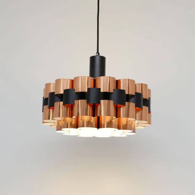 Copper lamp designed by Wener Schou for Coronell Elektro, 1970s