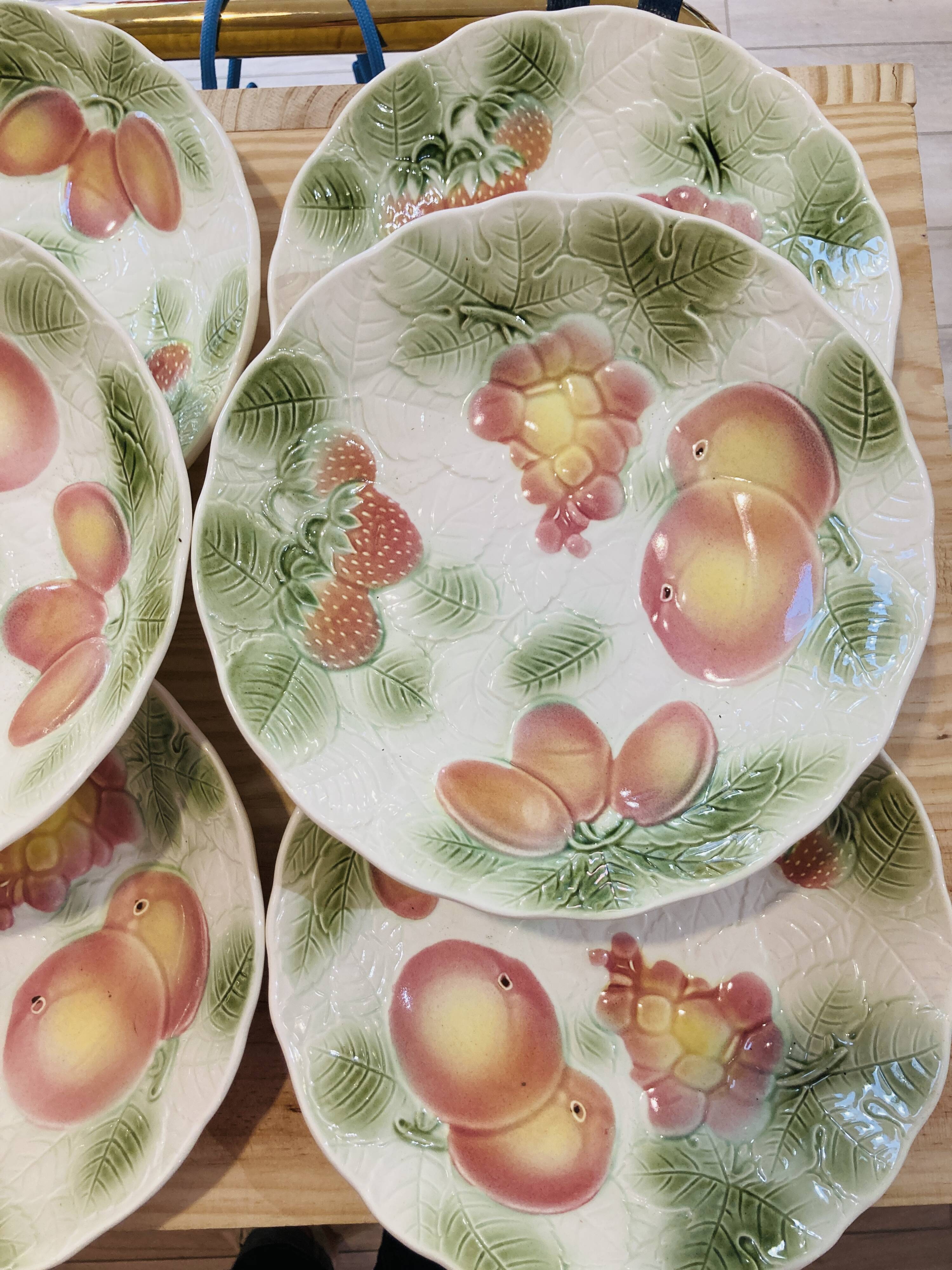 6 hollow plates saline slurries baths fruit-vintage-kitchen patterns