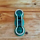 Salière double vintage en céramique vert émaillé 60's