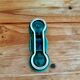 Vintage double salt cellar in green glazed ceramic, 1960s