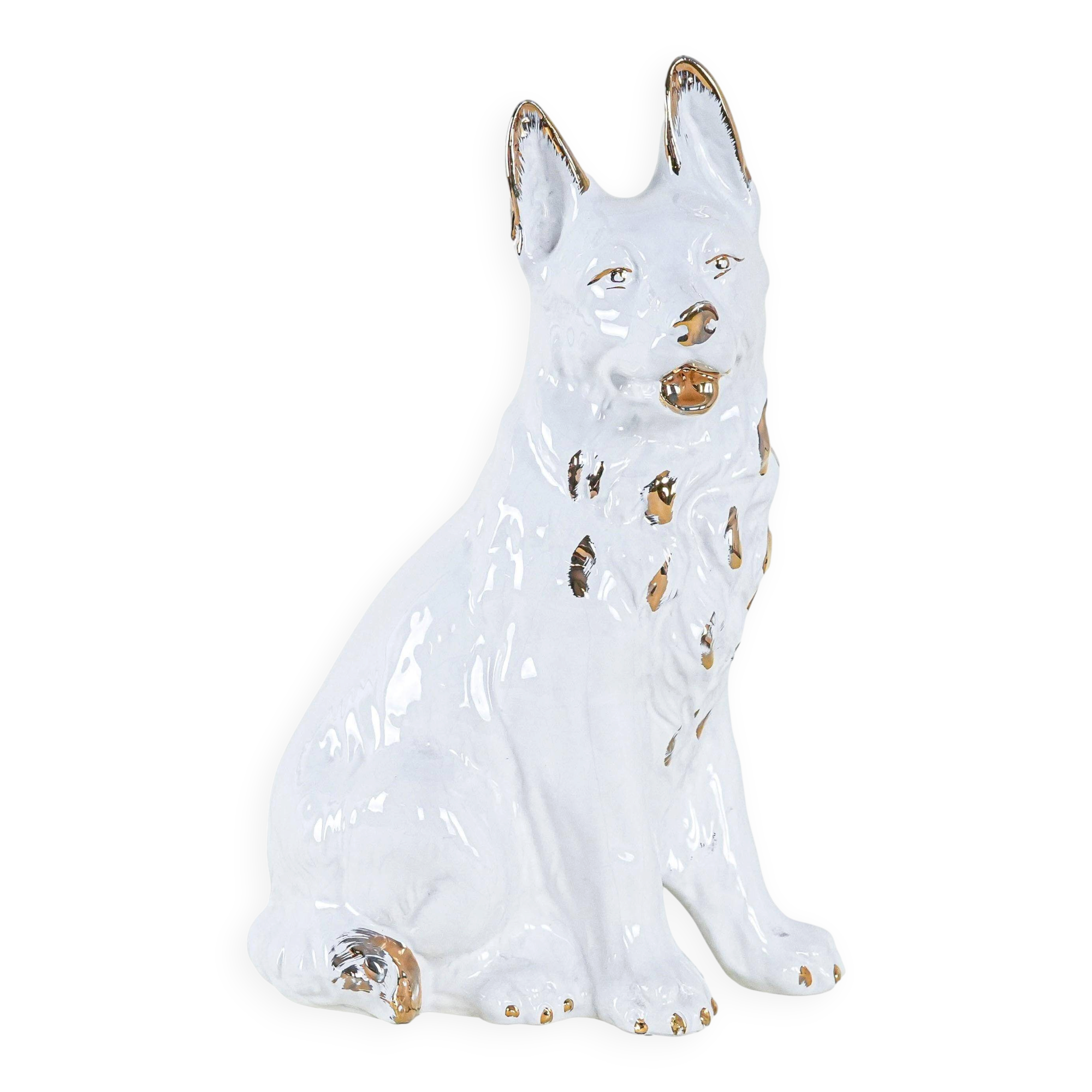 Porcelain dog figurine, 1960s, made in Europe