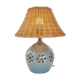 Vintage lamp in stoneware & rattan 1970