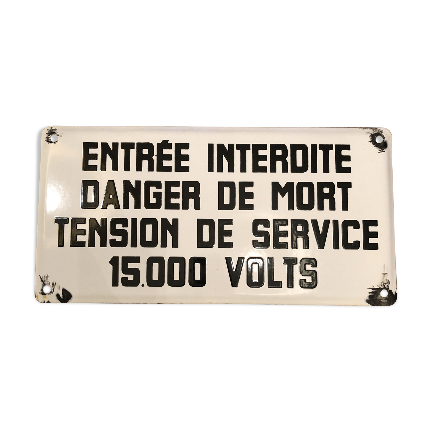 Plaque émaillée d’utilité