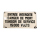 Plaque émaillée d’utilité