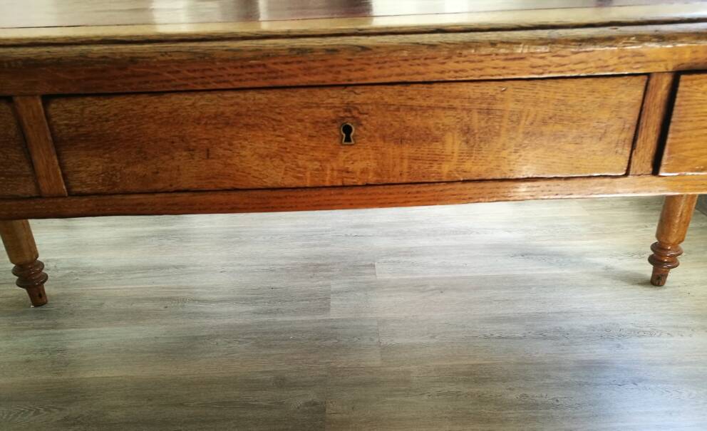 Wood and leather minister's desk