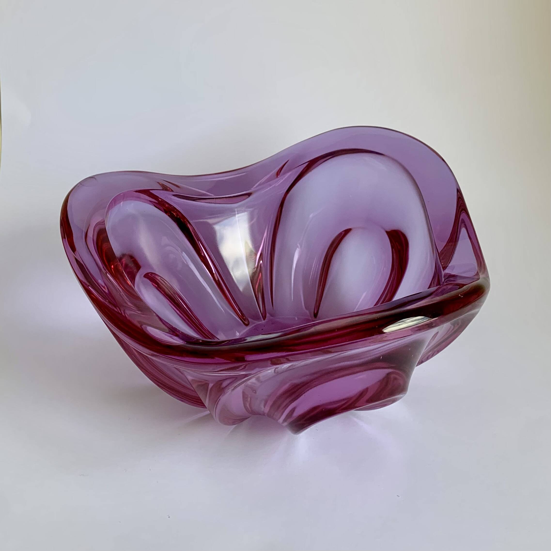 Huge Murano Glass Bowl in Purple