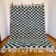 Handmade square blue Beni Ouraine rug