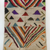 Moroccan Berber carpet boujaad beige with colorful patterns 283x203cm