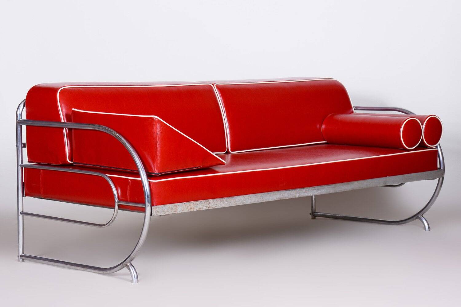 Bauhaus Leather Sofa attributed to Robert Slezak, 1930s
