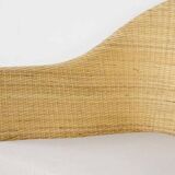 Pair of teak and rattan armchairs