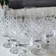 Lot 6 flûtes à champagne, cristal de Lorraine. Motifs losanges/croisillons. Haut 16 cm