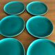 6 vintage flat earthenware plates