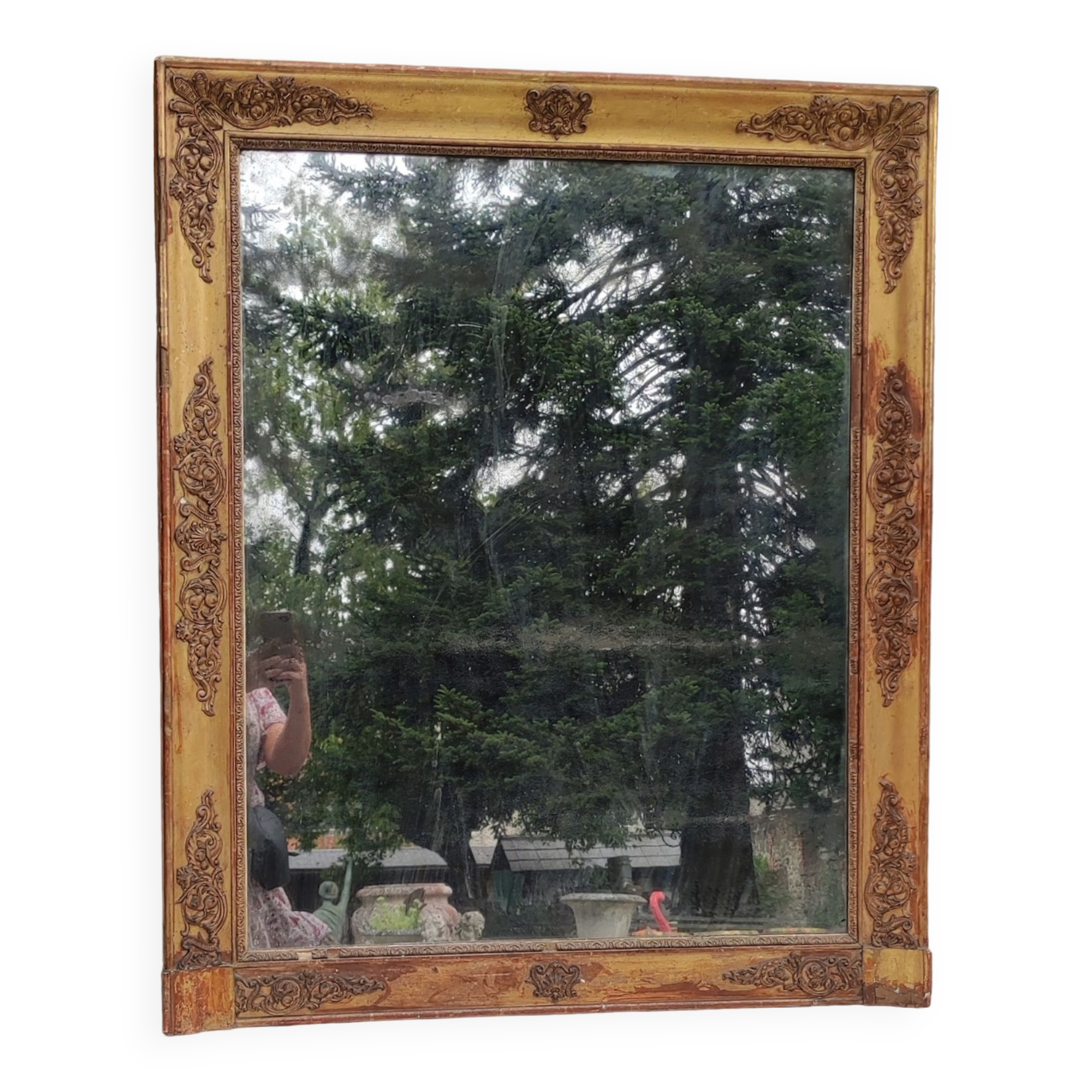 Old large gilded mirror