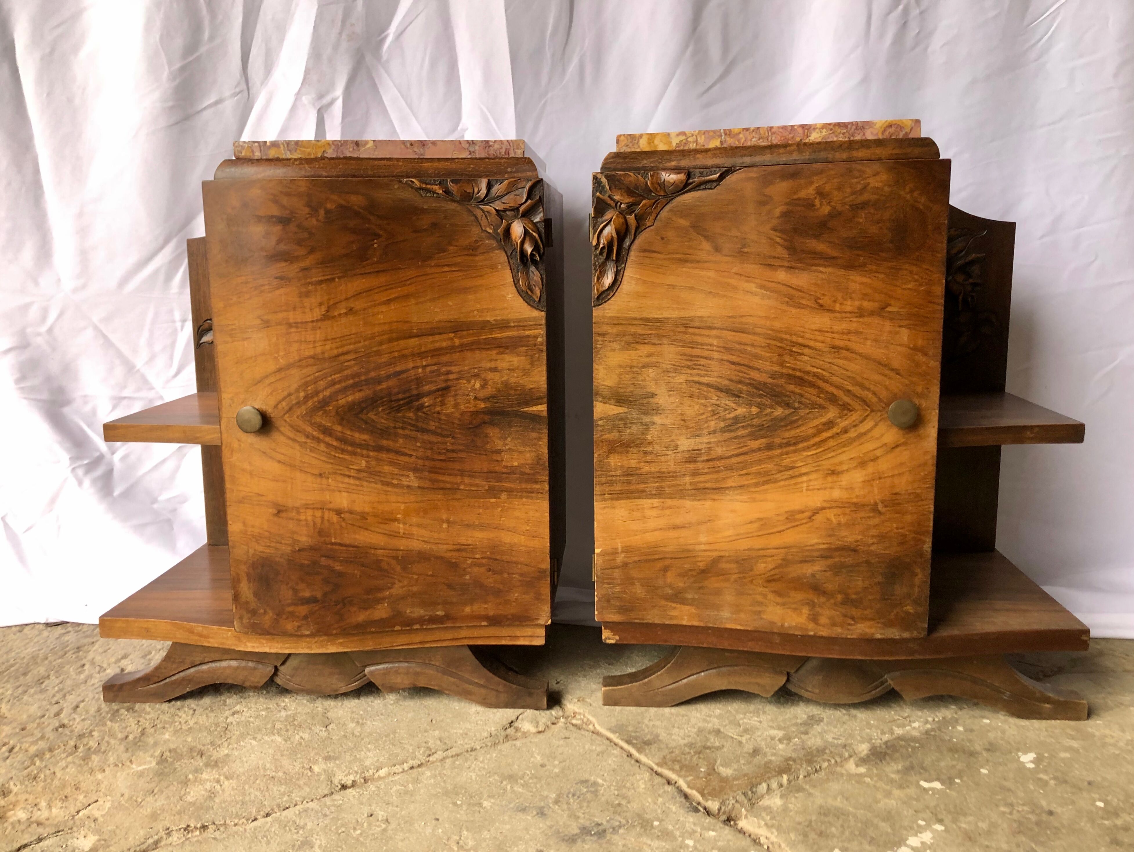 Pair of Art Deco bedside furniture