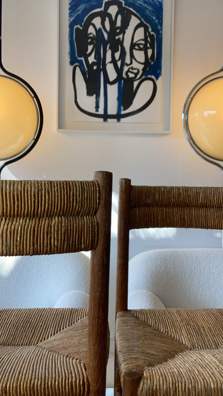 Pair chair child straw design 1950/1960