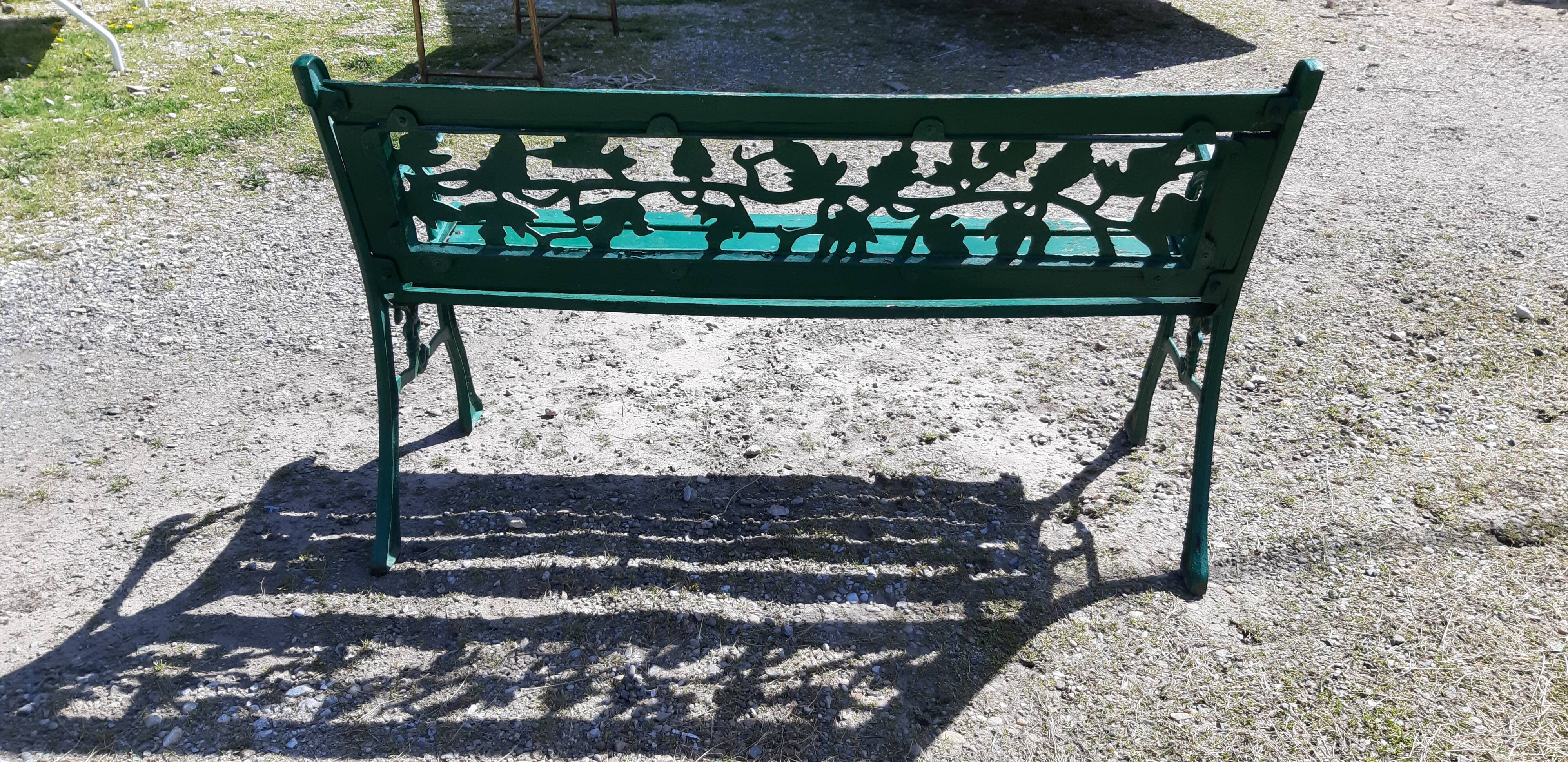 Cast iron and wood bench 1900