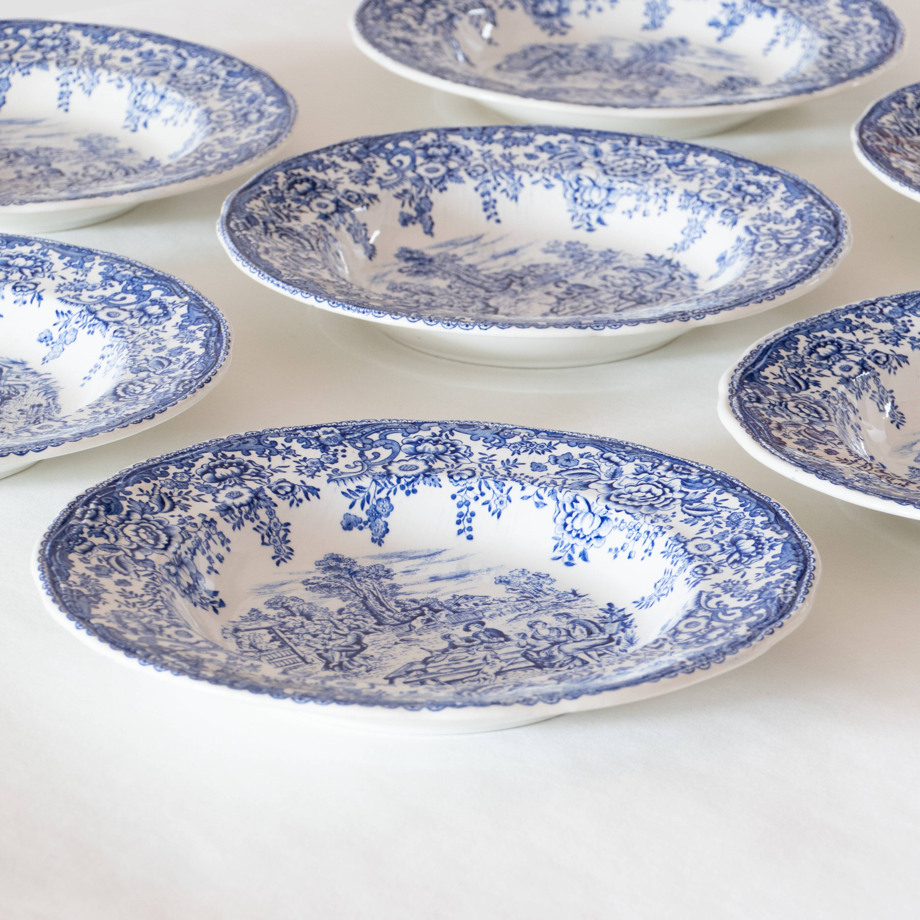 6 old hollow plates KG Lunéville