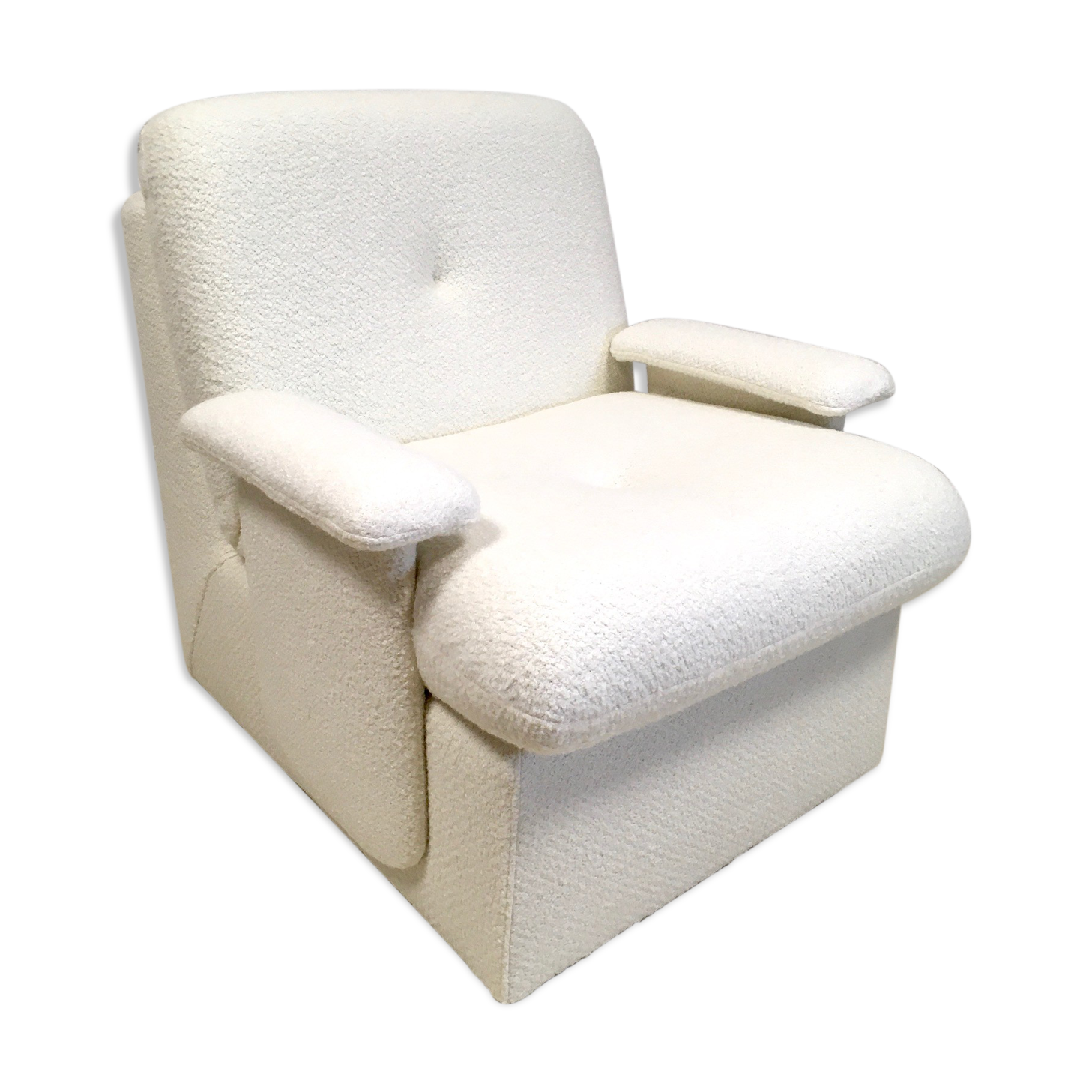 Fauteuil vintage en laine bouclée